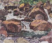 Ferdinand Hodler Bergbach bei Champery oil painting reproduction